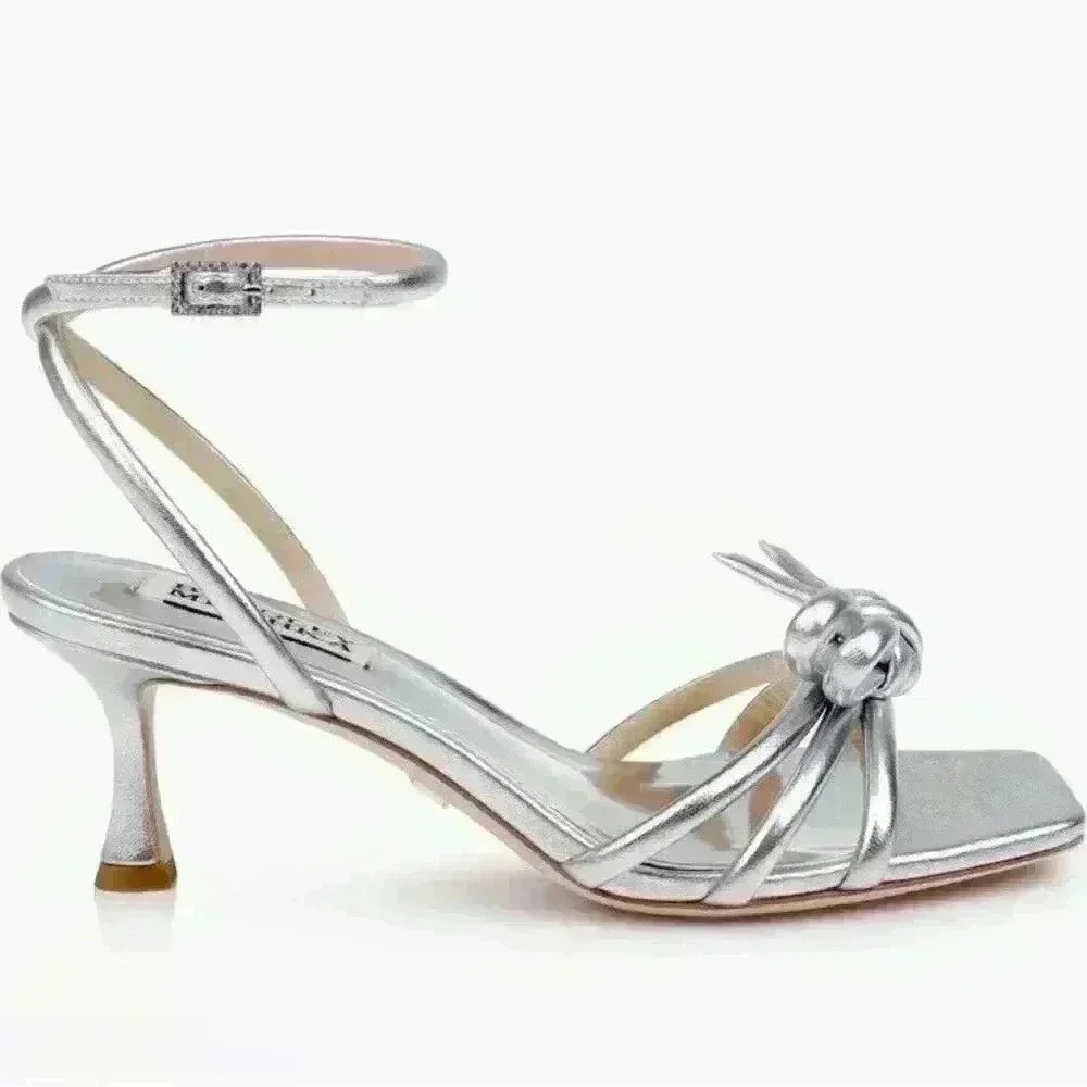 Badgley Mischka Collection Loyalty Ankle Strap Sandal in Silver Size 11 - Picture 2 of 10